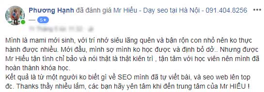 Ý kiến học viên mr hieu 1
