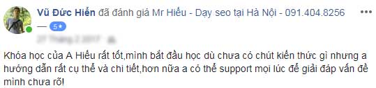 Ý kiến học viên mr hieu 12
