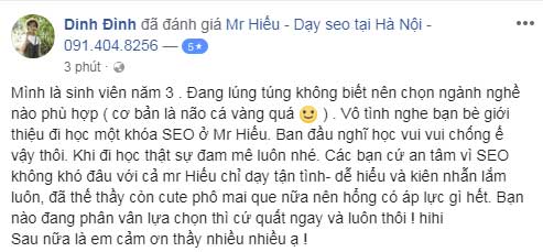 Ý kiến học viên mr hieu 13