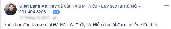 Ý kiến học viên mr hieu 3
