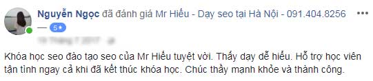 Ý kiến học viên mr hieu 5