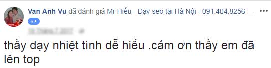 Ý kiến học viên mr hieu 6