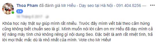 Ý kiến học viên mr hieu 8