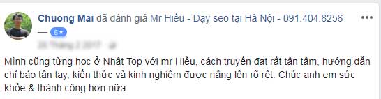 Ý kiến học viên mr hieu 9