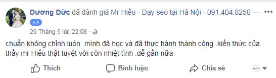 Ý kiến học viên mr hieu 15